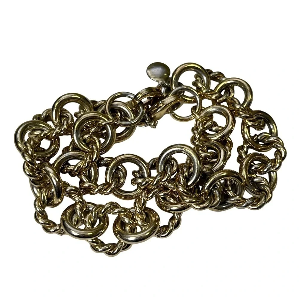 J Crew Gold Chunky Chain Bracelets Nautical - Picture 2 of 9